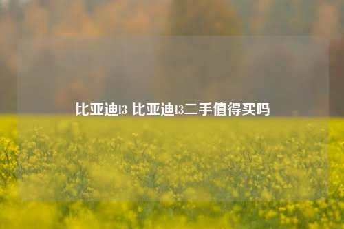 比亚迪l3 比亚迪l3二手值得买吗