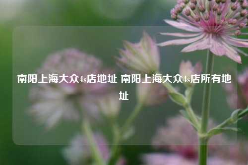 南阳上海大众4s店地址 南阳上海大众4s店所有地址