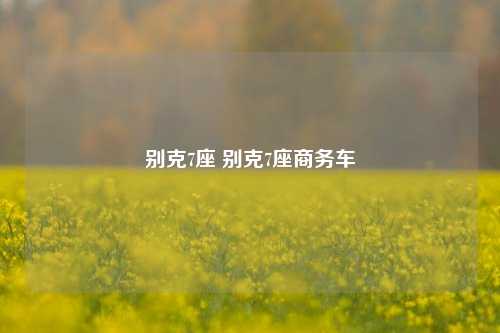 别克7座 别克7座商务车